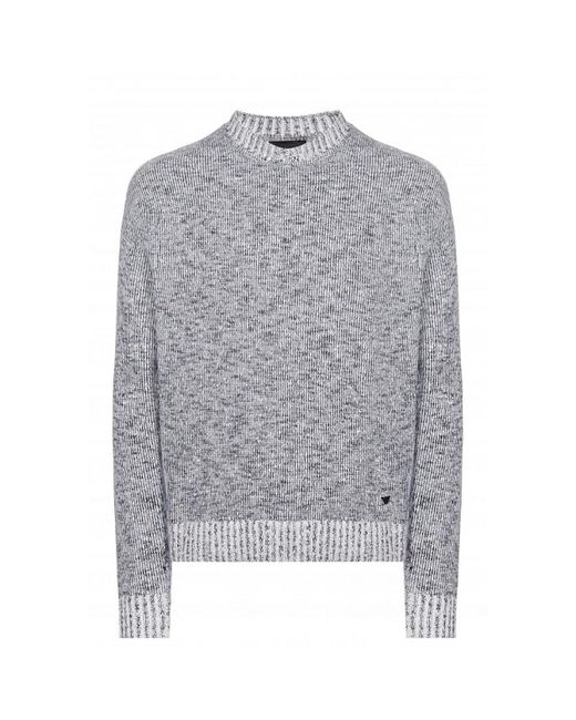 Emporio Armani Gray Round-Neck Knitwear for men