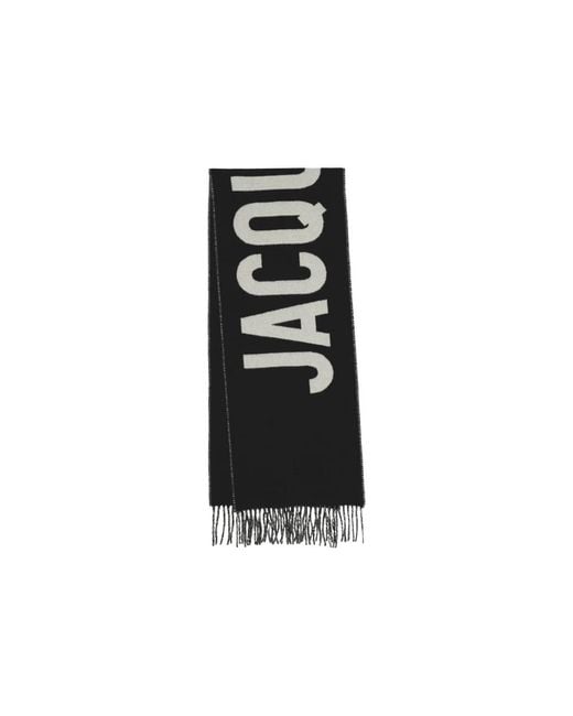 Jacquemus Black Fringe Logo Scarf
