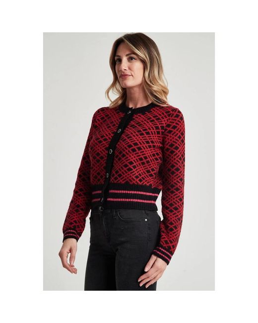 Pinko Truien & Vesten ,Rood ,Jacquard Cardigan in het Red