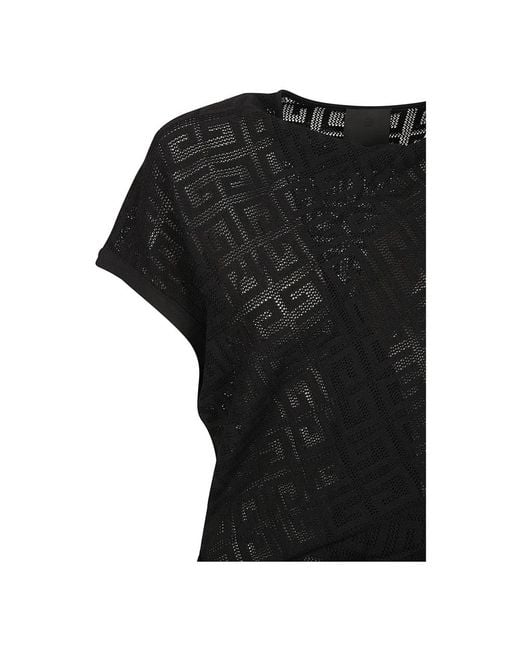 Vestido midi drapado jacquard 4g negro Givenchy de color Black