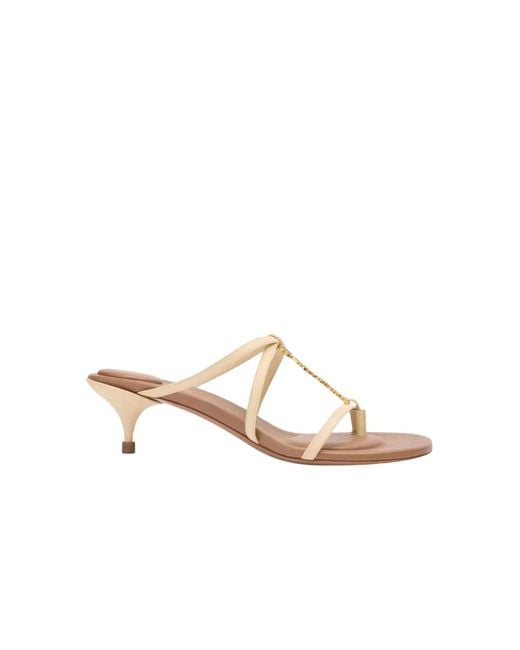 Jacquemus Metallic Heeled Mules