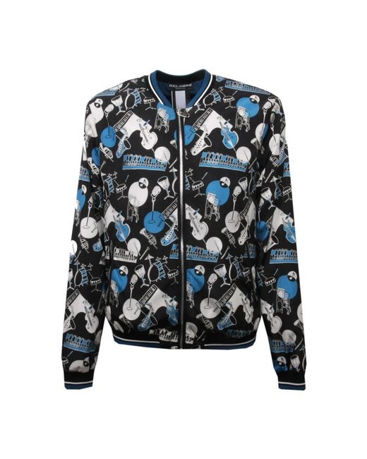 Dolce & Gabbana Blue Bomber Jackets for men