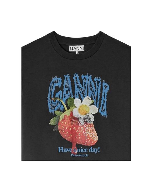 Ganni Black T-Shirts