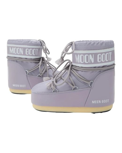 Moon Boot Gray Isolierte Wasserdichte Low-Nylon-Stiefel