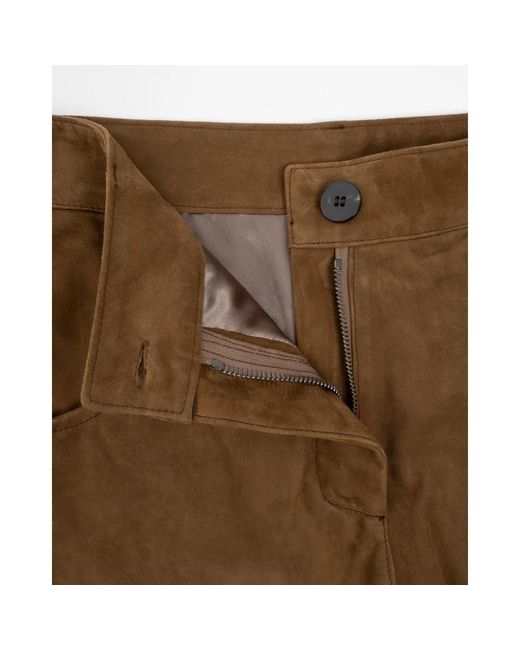 Trousers > wide trousers Giorgio Brato en coloris Brown
