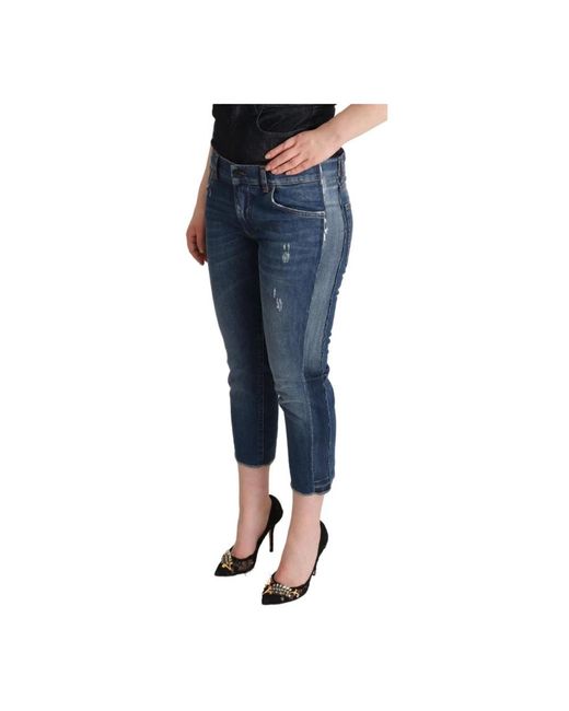 Dolce & Gabbana Blue Cropped Jeans