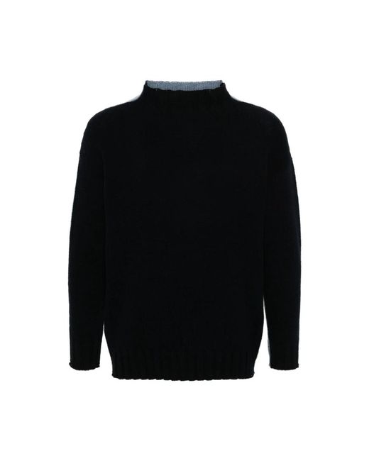 Maglione in lana a blocchi di colore di Tagliatore in Black da Uomo