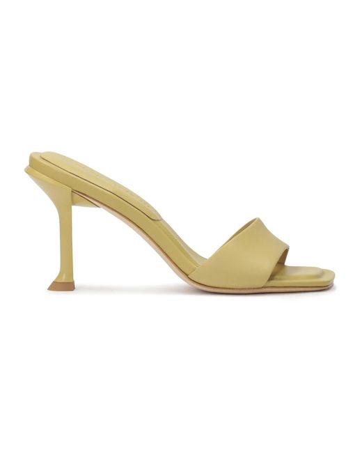 Kazar Metallic Leder-Pantoletten Mit Einem Becherabsatz