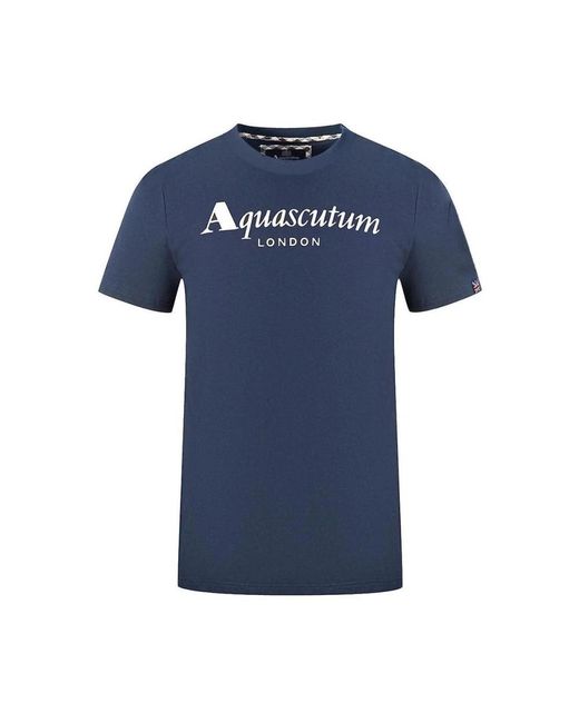 Aquascutum Baumwoll-t-shirt mit union jack flagge in Blue für Herren