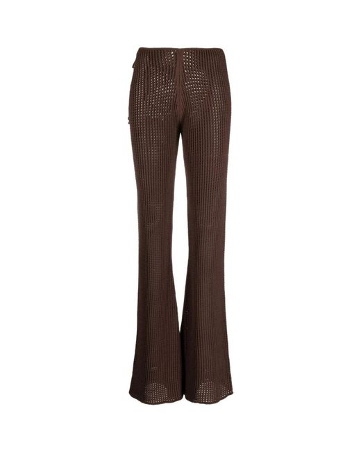 ANDREA ADAMO Brown Wide Trousers