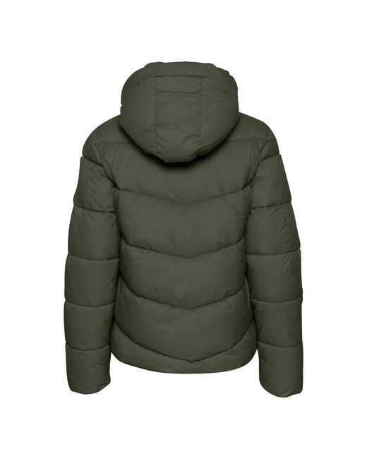 Kaffe Jassen ,Groen ,Gewatteerde Forest Night-Jas Met Capuchon in het Green