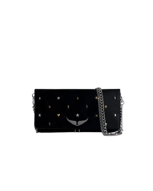 Zadig & Voltaire Black Pochette Rock Lucky Charms