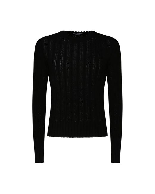 Dolce & Gabbana Black Round-Neck Knitwear for men