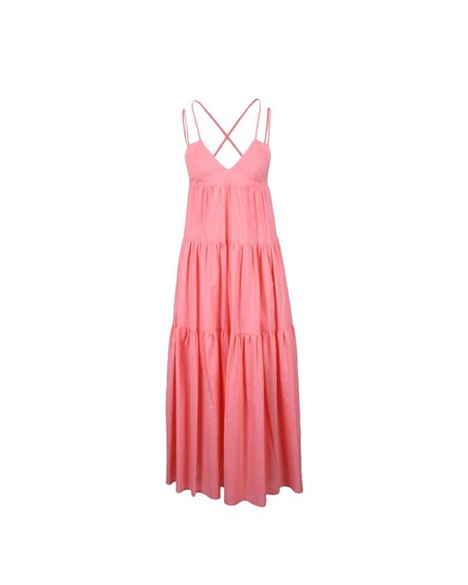Midi Dresses WEILI ZHENG de color Pink