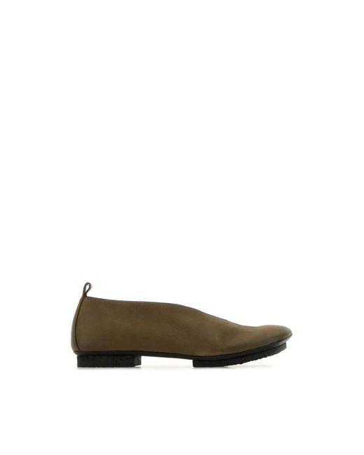 Uma Wang Green Olivgrüne Leder Stone Ballerinas