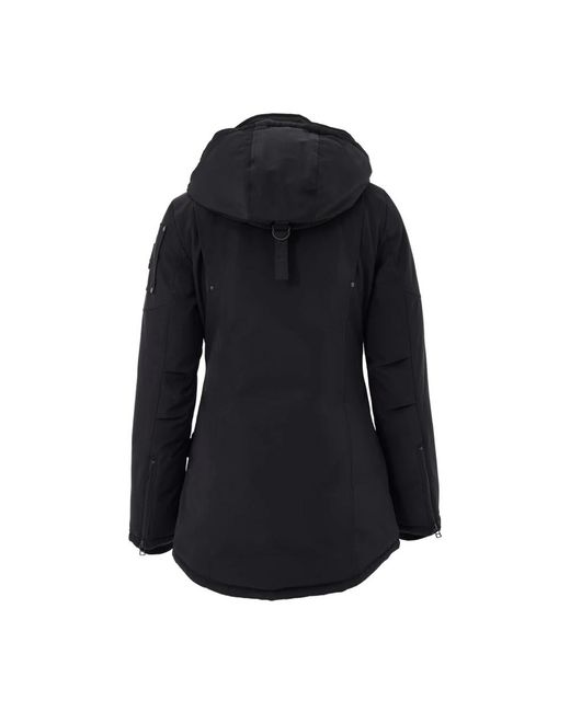 Moose Knuckles Jassen ,Zwart ,Katoen Field Jacket Con Cappuccio in het Black