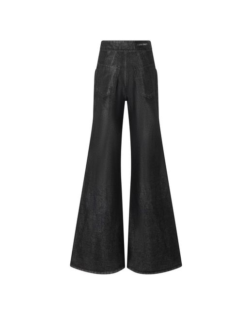Alberta Ferretti Broeken ,Zwart ,Katoen Elephant Leg Pants in het Black