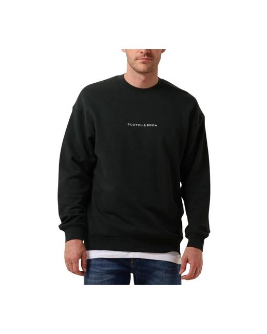 Scotch & Soda Kern-Logo Front Brust Sweatshirt in Black für Herren