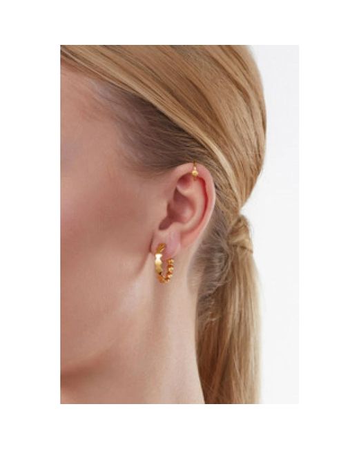 Caï Trendy Scharnierende Hoop Oorbellen in het Metallic