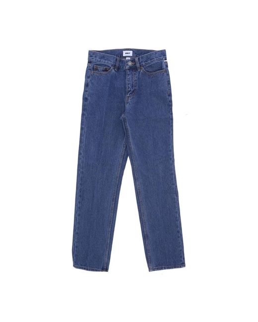 Obey Jeans ,Blauw ,Denim Denim Jeans Met Eyes Logo in het Blue voor heren