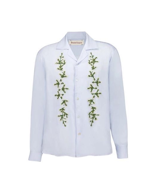 BAZISZT Blue Casual Shirts for men