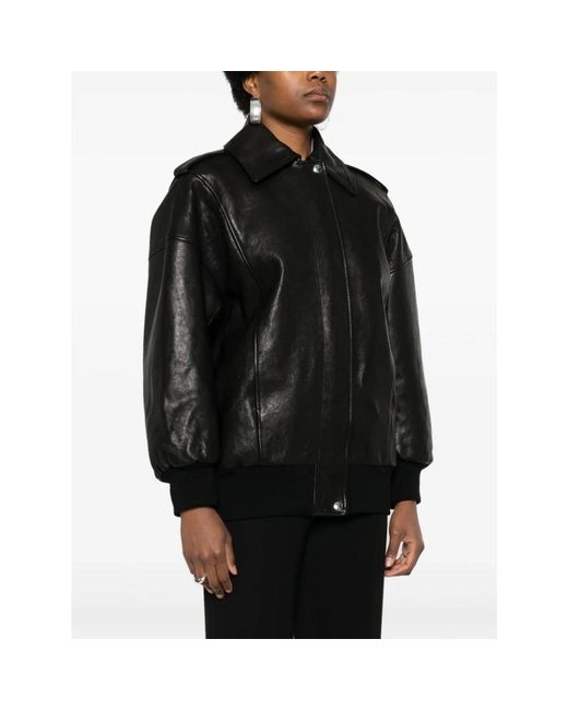 Leather Jackets McQueen de color Black