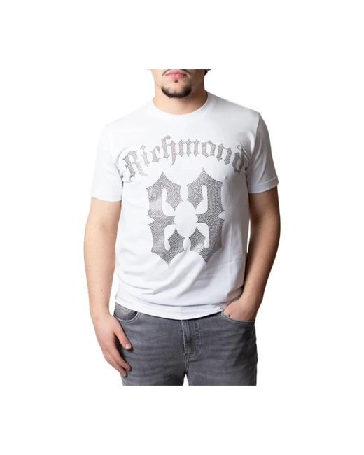 John Richmond Grafik Logo Tee Kühner Stil in Gray für Herren
