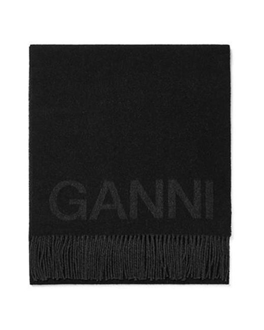 Ganni Black Winter Scarves