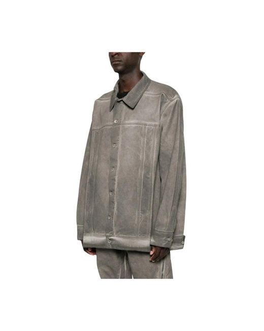 Rick Owens Gray Denim Jackets for men