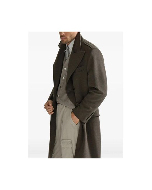 Brunello Cucinelli Brown Coat Virgin Wool for men