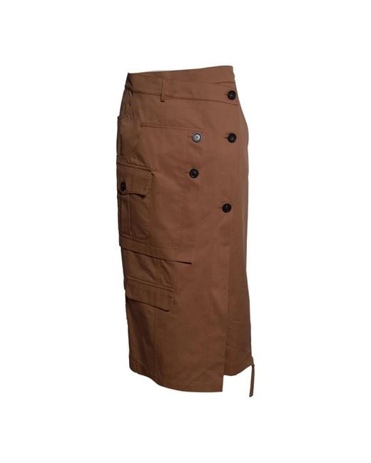 Erika Cavallini Semi Couture Brown Midi Skirts