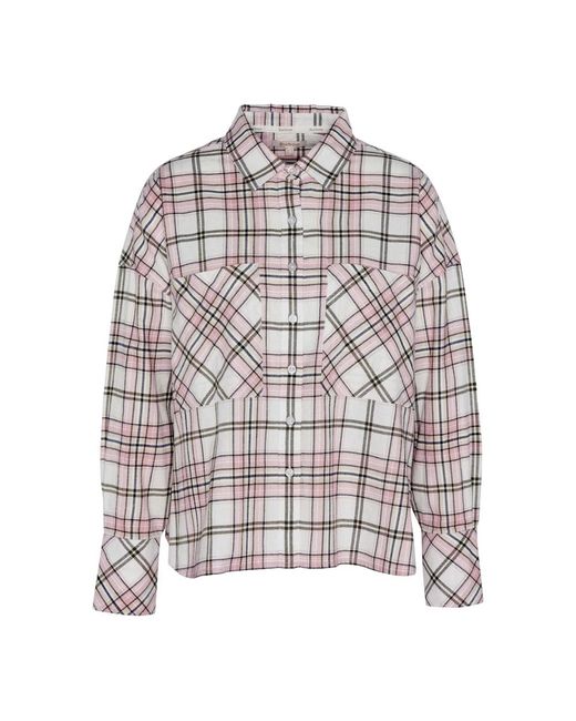 Barbour Overhemden ,Veelkleurig ,Katoen Marnie Geruite Shirt in het Gray