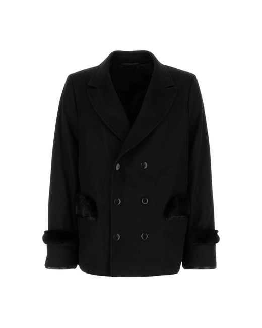 Random Identities Black Double-Breasted Coats for men