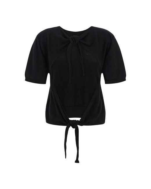 Ganni Black Round-Neck Knitwear