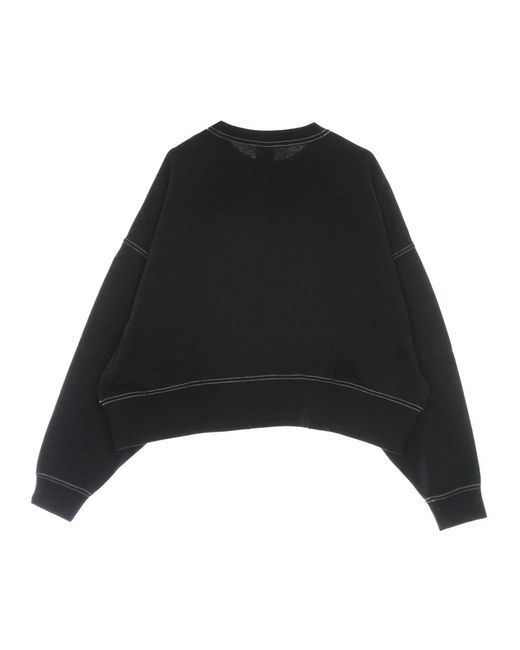 Nike Fitness ,Zwart ,Katoen Gekropt Crew Neck Sweatshirt in het Black