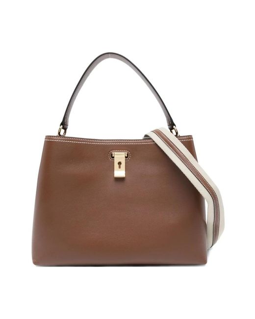 Bally Bruin Leren Top Handvat Tas in het Brown