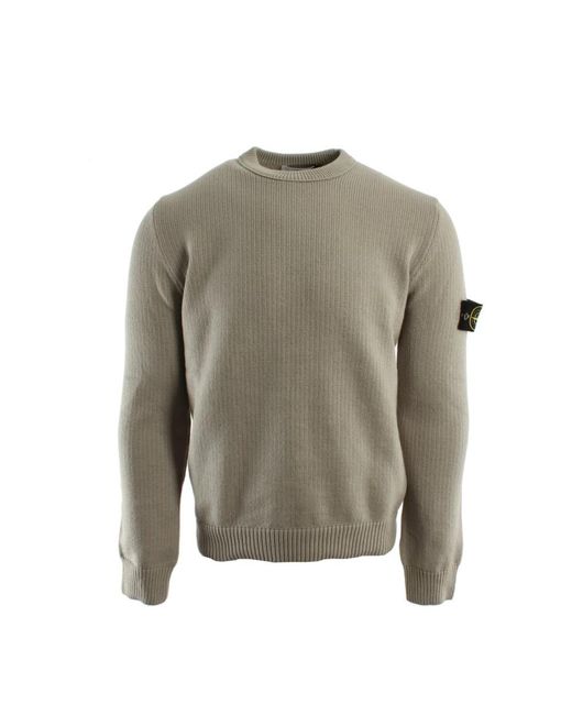 Stone Island Gray Round-Neck Knitwear for men