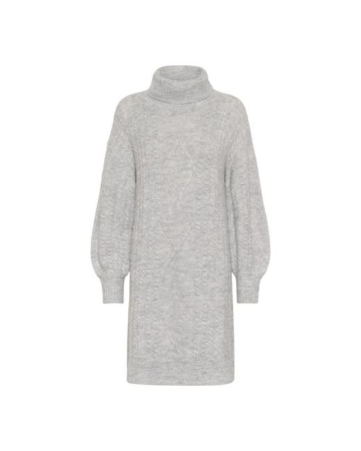Cream Kleedjes ,Grijs ,Leer Zomerjurken in het Gray