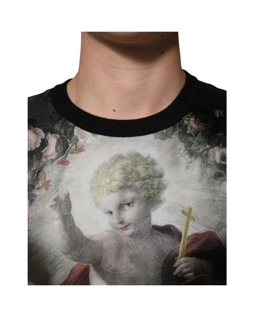 Dolce & Gabbana Black Cashmere Knitwear for men