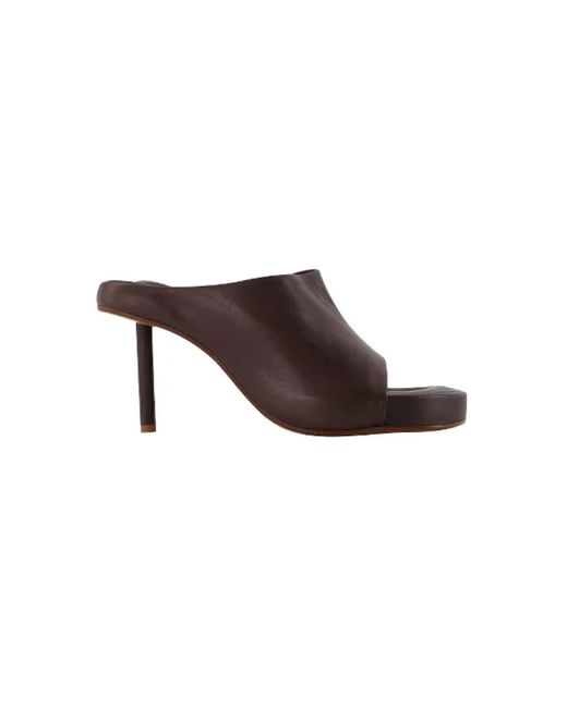 Jacquemus Brown Nuvola Mules In Leather