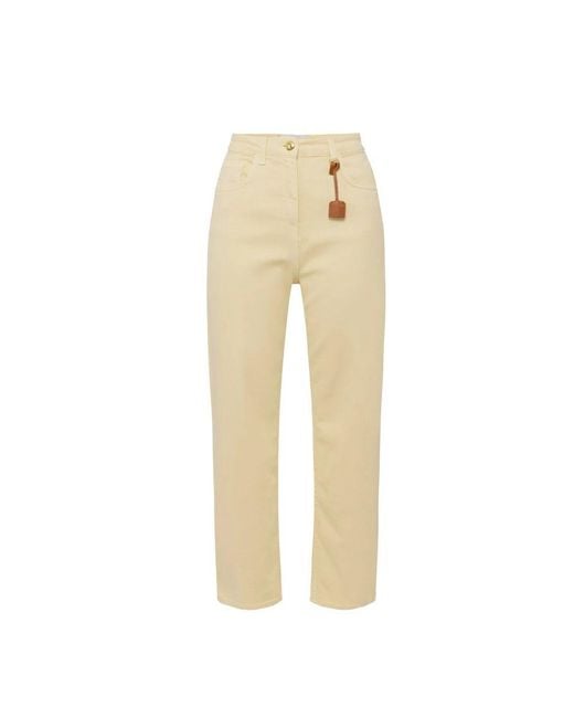 Elisabetta Franchi Natural Cropped Jeans