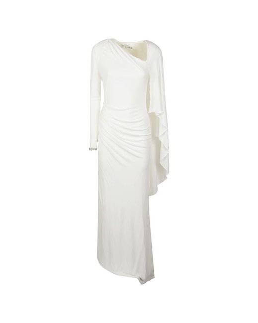 Self-Portrait Kleedjes ,Wit ,Jersey Drape Maxi Jurk in het White