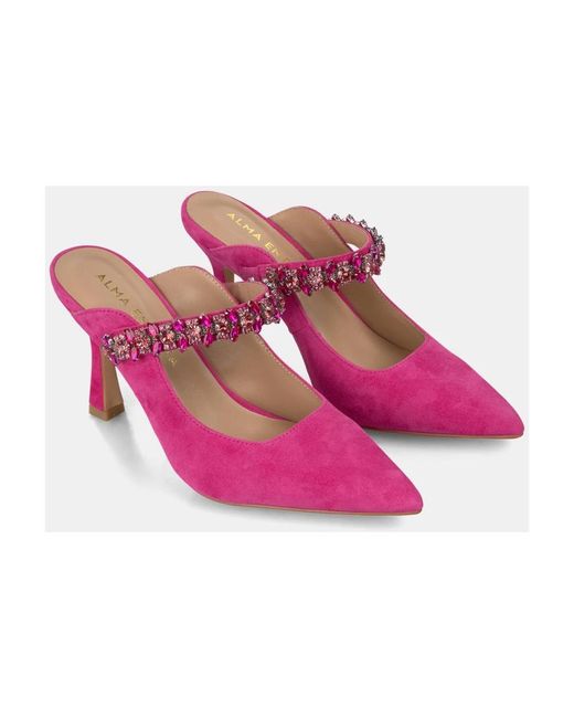 Alma En Pena. Pink Heeled Mules