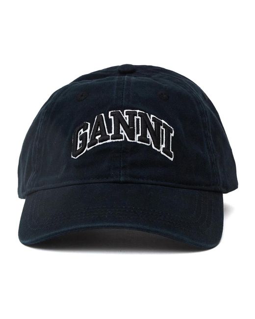 Ganni Black Canvas Cap