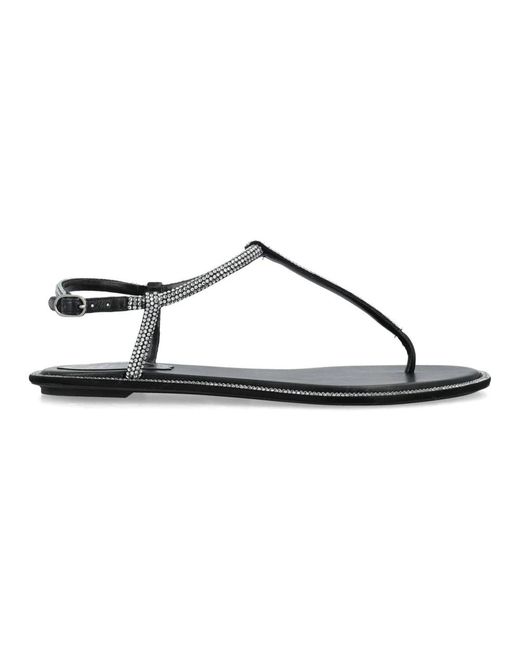 Rene Caovilla Metallic Flat Sandals