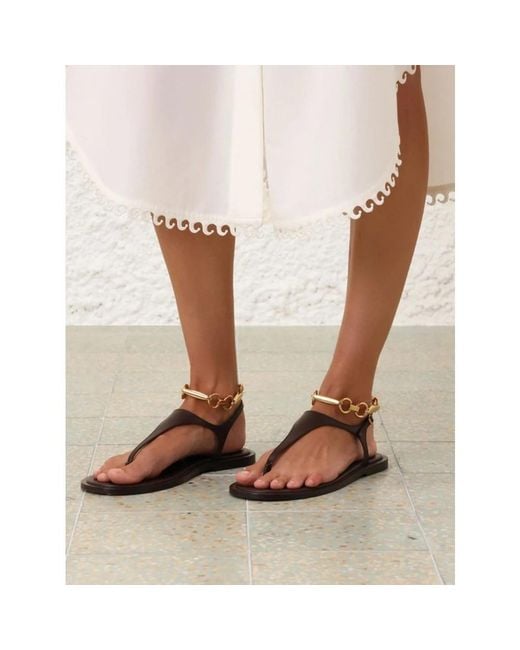 Zimmermann Brown Flat Sandals
