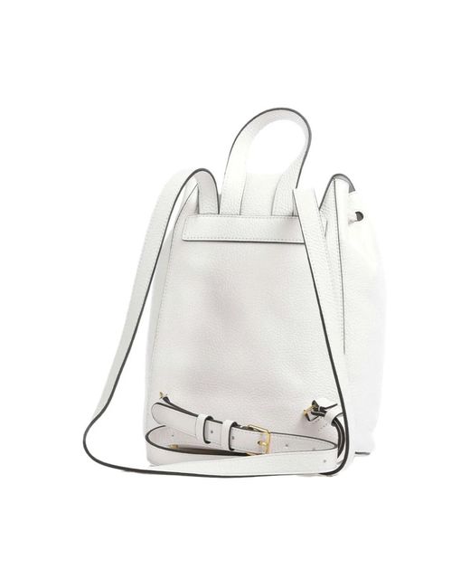 Coccinelle White Leder rucksack mit zugverschluss