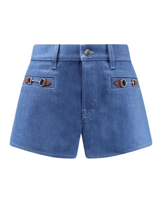 Gucci Blue Denim Shorts