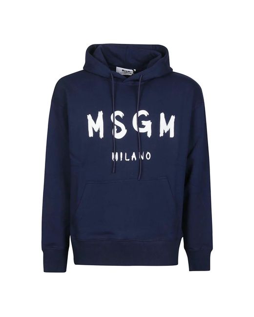 MSGM Blue Hoodies for men
