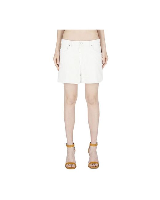 DSquared² Korte Broeken ,Wit ,Denim Witte Denim Shorts in het White